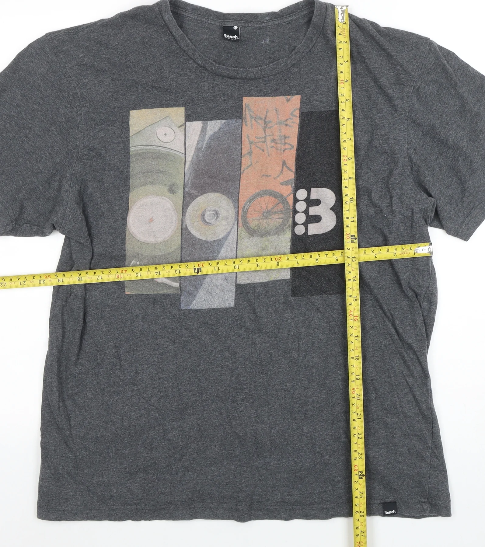 Bench Men's Grey Graphic Print Regular Fit T-Shirt Size XL - Image 2