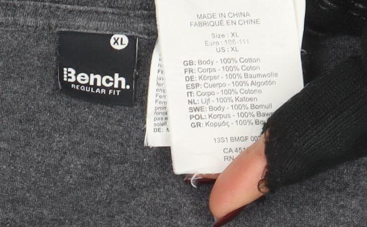 Bench Men's Grey Graphic Print Regular Fit T-Shirt Size XL - Image 4