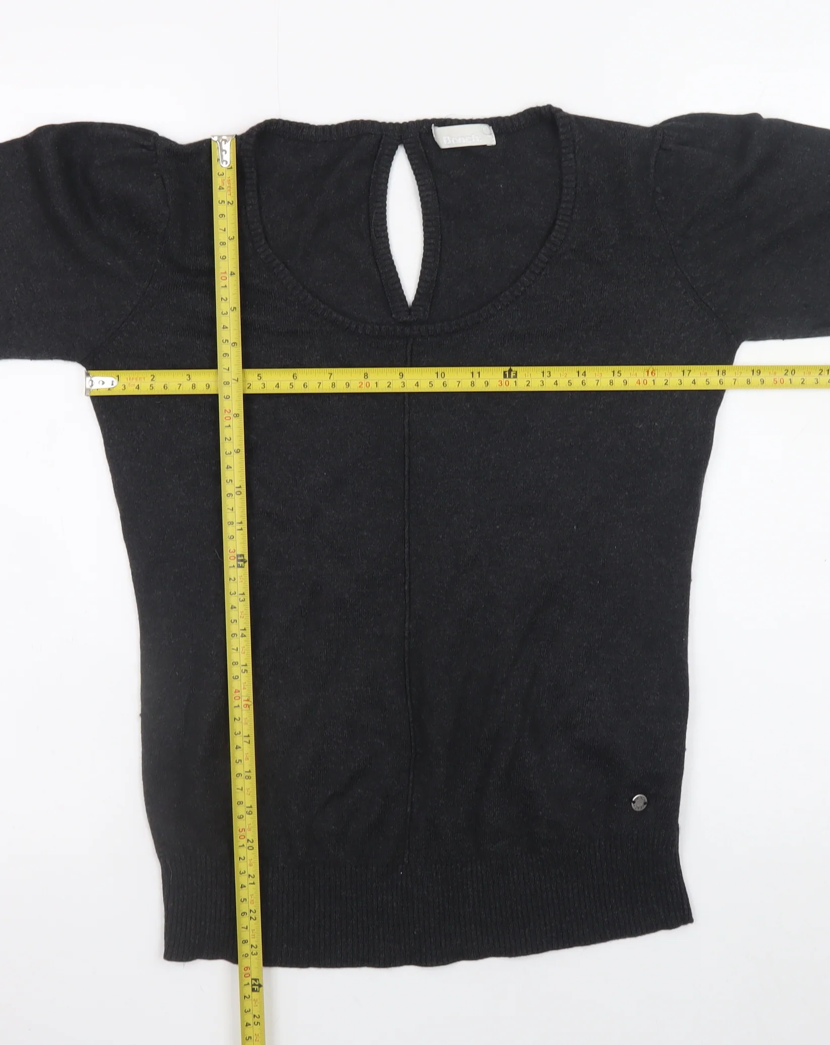 Bench Womens Black L Knit Pullover Jumper Long Sleeve Round Neck - Image 2