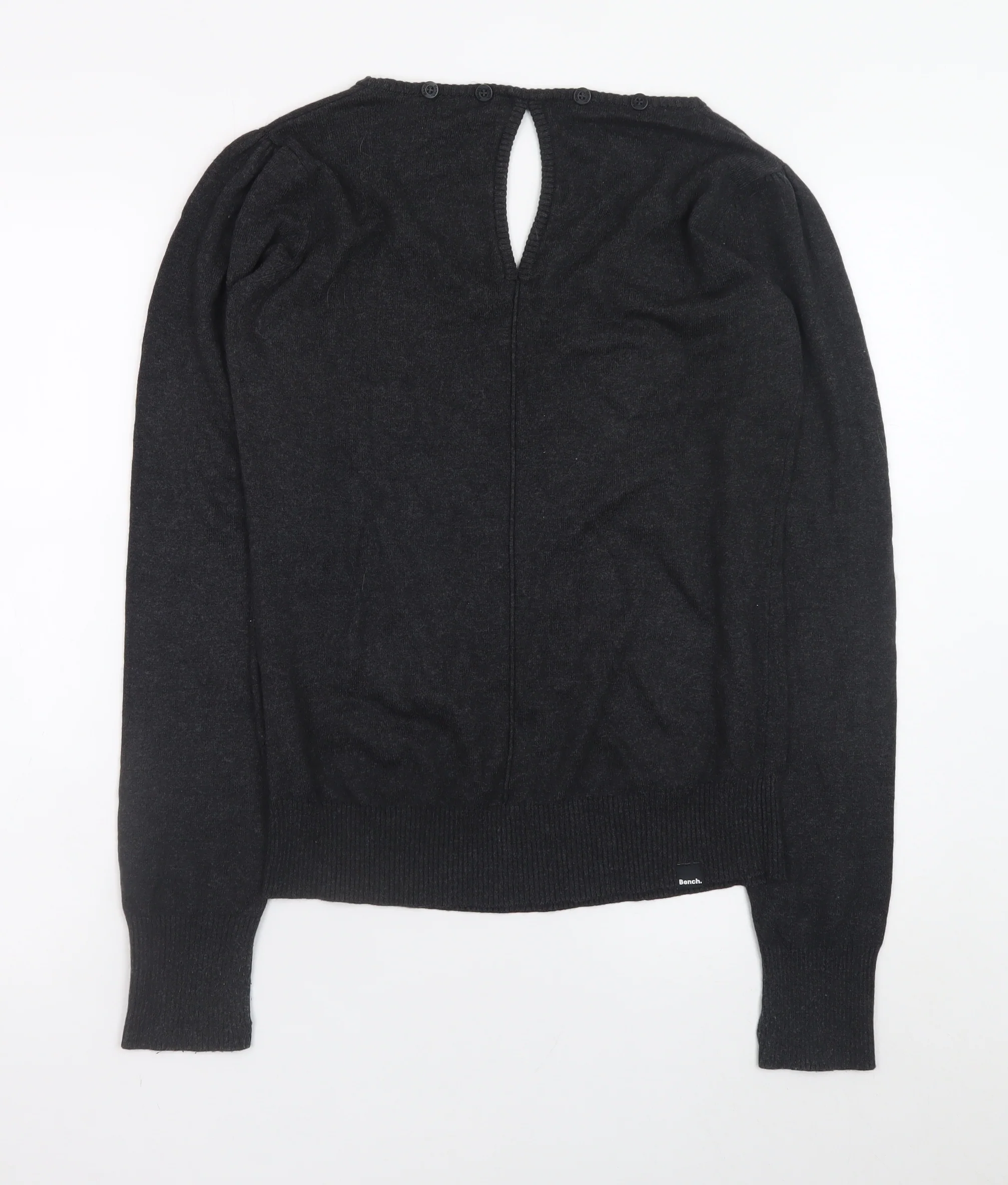 Bench Womens Black L Knit Pullover Jumper Long Sleeve Round Neck - Image 3