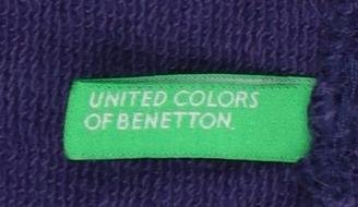 Benetton Girls Purple Pullover Hoodie 13-14 Years Logo Cotton - Image 4