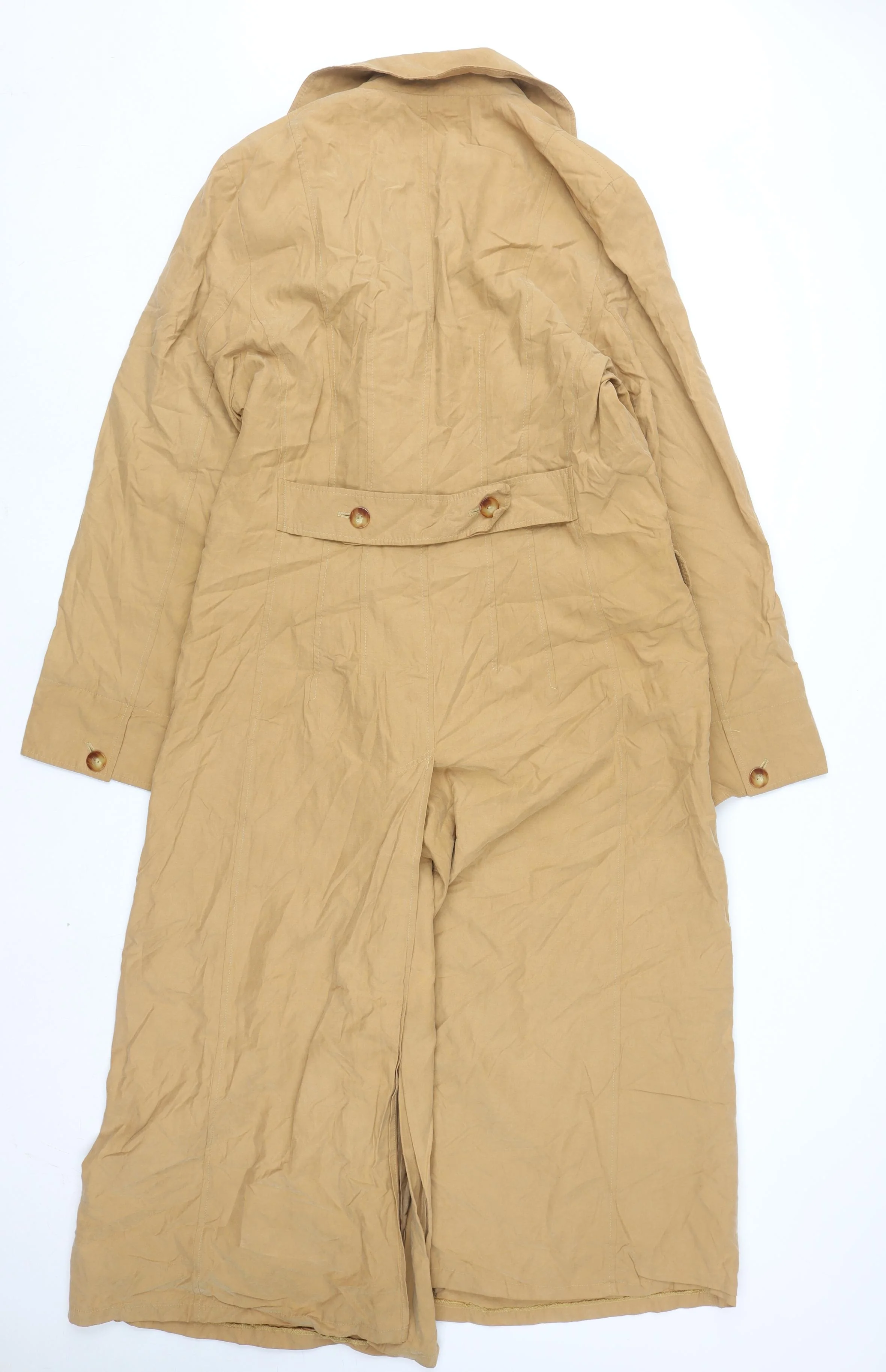 Berghaus Women’s Beige Long Cotton Trench Coat UK 14 Classic Style - Image 3