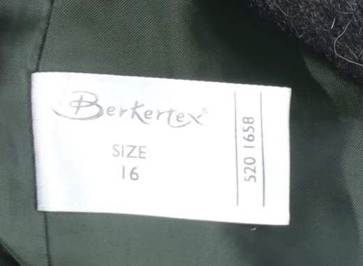 Berkertex Women Brown Wool Blend Overcoat Size 16 - Image 4
