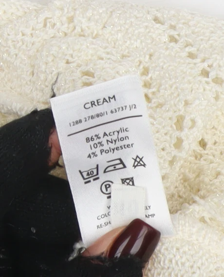 Berkertex Women Cream Knit Short Sleeve Jumper Size 22-24 - Image 5