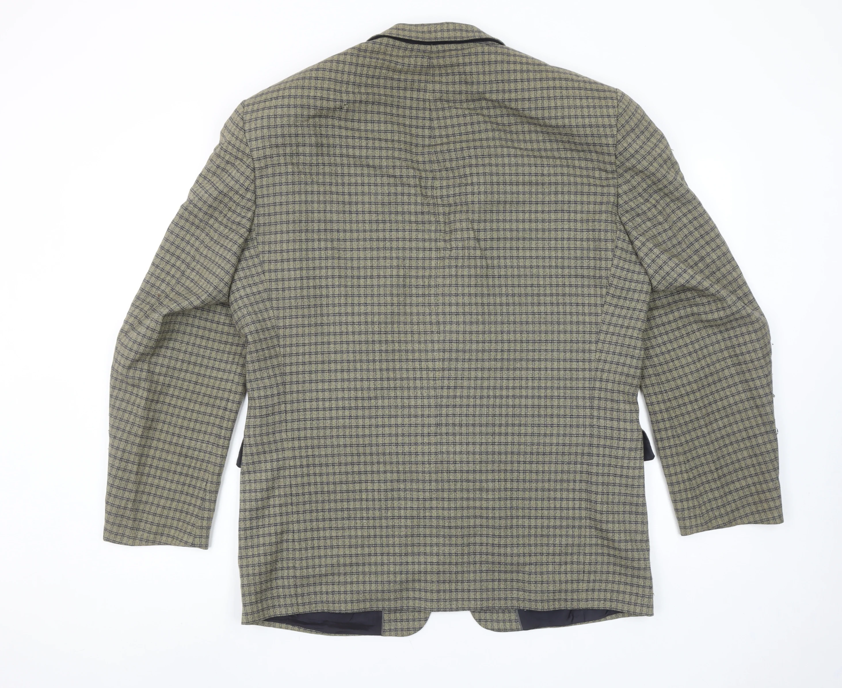 Bernhardt Men's Brown Check Wool Blend Blazer Jacket Size 48 Regular - Image 3