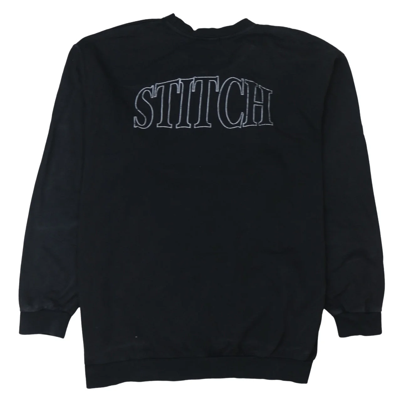 Bershka Disney Stitch Black Unisex L Pullover Sweatshirt - Image 4