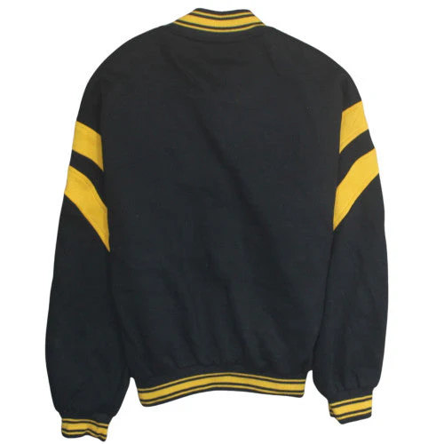 Bershka Mens Black Varsity Jacket S College Style Cotton Blend - Image 4