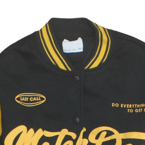 Bershka Mens Black Varsity Jacket S College Style Cotton Blend - Image 7