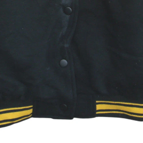 Bershka Mens Black Varsity Jacket S College Style Cotton Blend - Image 8