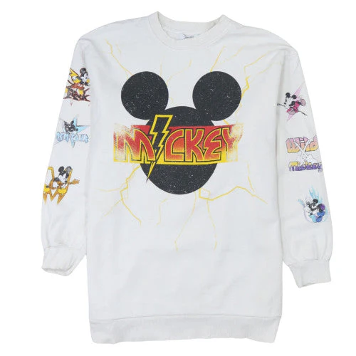 Bershka Women White Mickey Mouse Graphic Pullover Sweatshirt XS