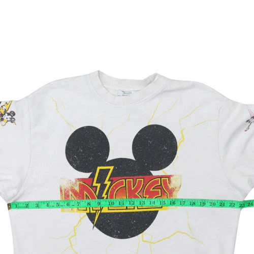 Bershka Women White Mickey Mouse Graphic Pullover Sweatshirt XS - Image 2