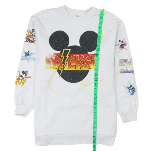 Bershka Women White Mickey Mouse Graphic Pullover Sweatshirt XS - Image 3