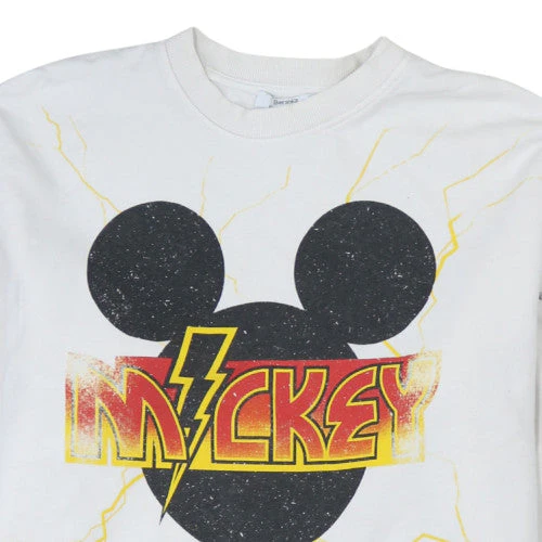 Bershka Women White Mickey Mouse Graphic Pullover Sweatshirt XS - Image 7
