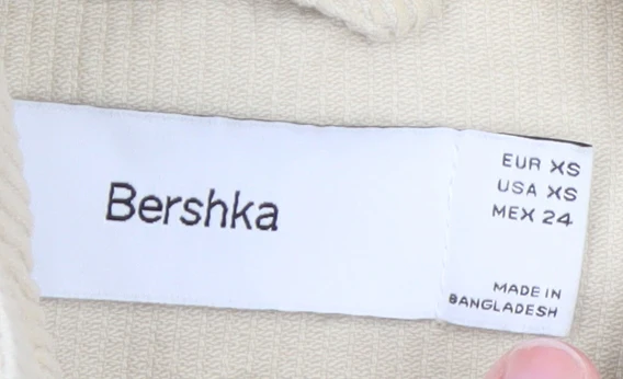 Bershka Womens Beige Corduroy Cropped Jacket XS - Image 4