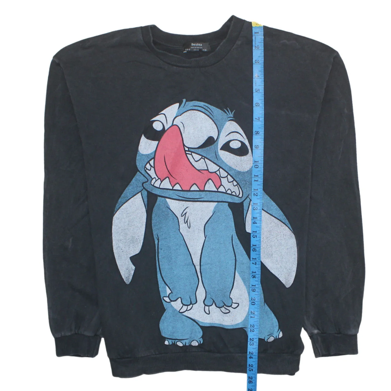 Bershka Womens Black Stitch Disney Graphic Pullover Sweatshirt Size S - Image 3