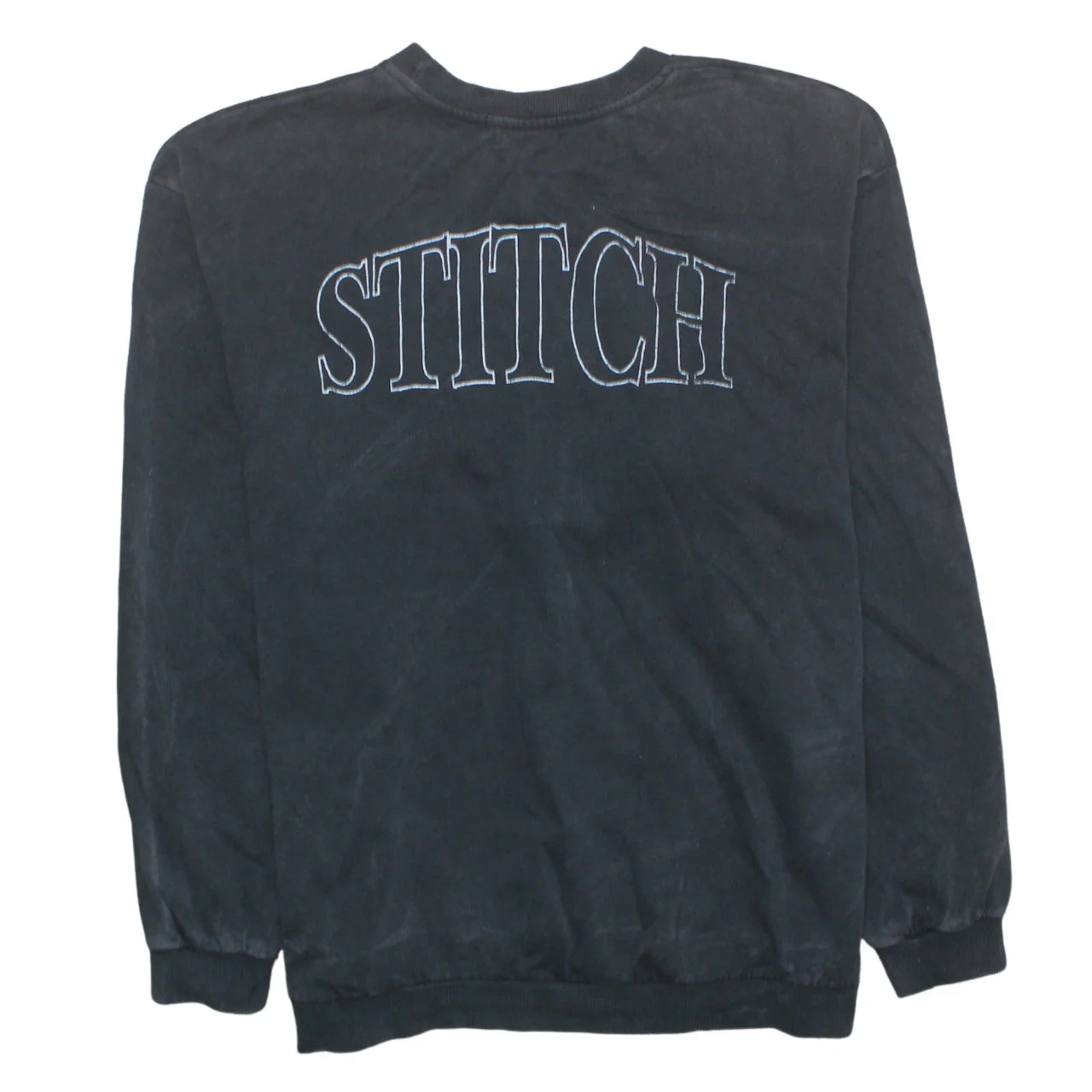 Bershka Womens Black Stitch Disney Graphic Pullover Sweatshirt Size S - Image 4