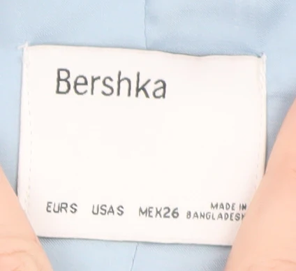 Bershka Women's Blue Satin Blazer Size 10 Mid-Length Smart Jacket - Image 4