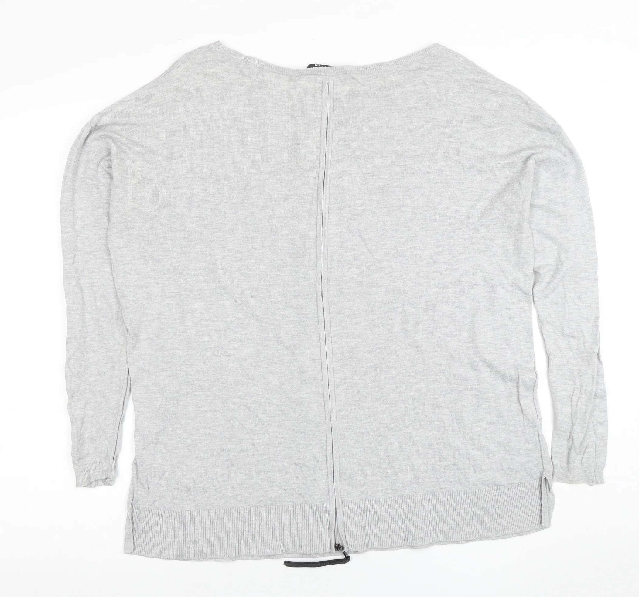 Betty Barclay Women's Grey Zip Knit Cardigan Size L - Image 3