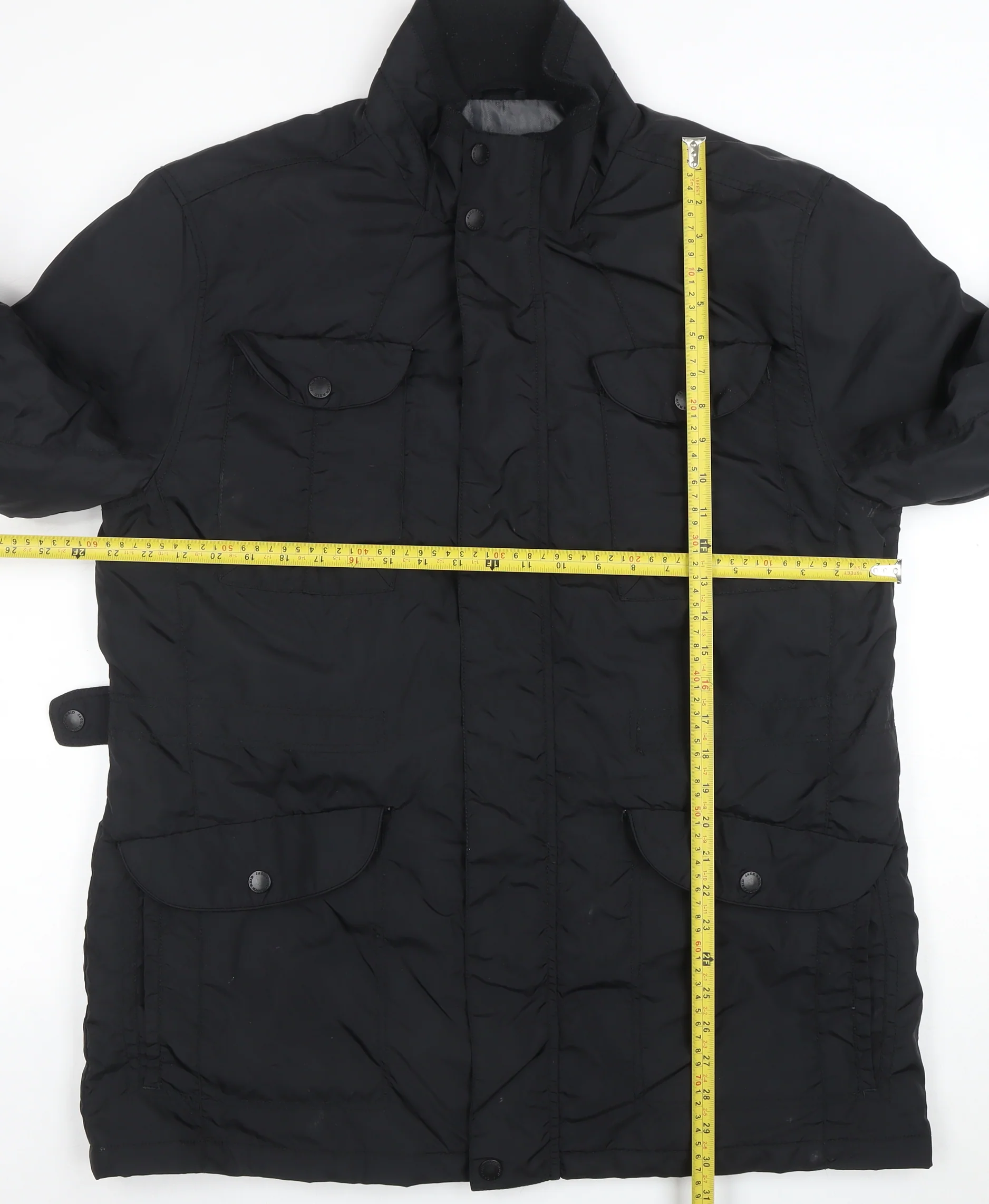 BHS Men’s Black XL Parka Jacket Nylon Mid-Length Winter Coat - Image 2