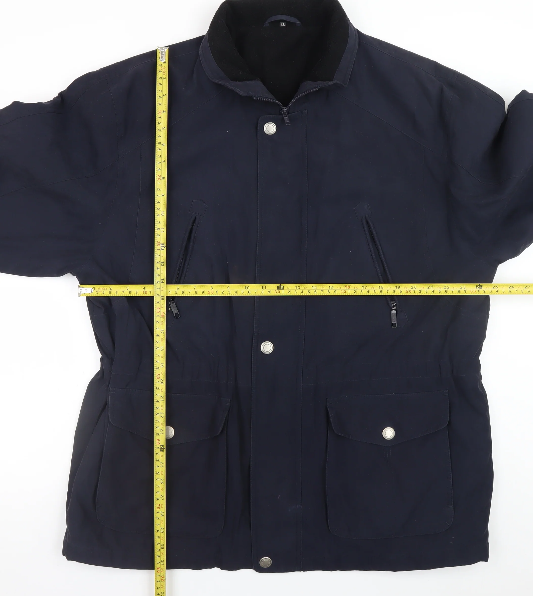 BHS Men’s Blue XL Parka Jacket Polyester Nylon Water Resistant - Image 2