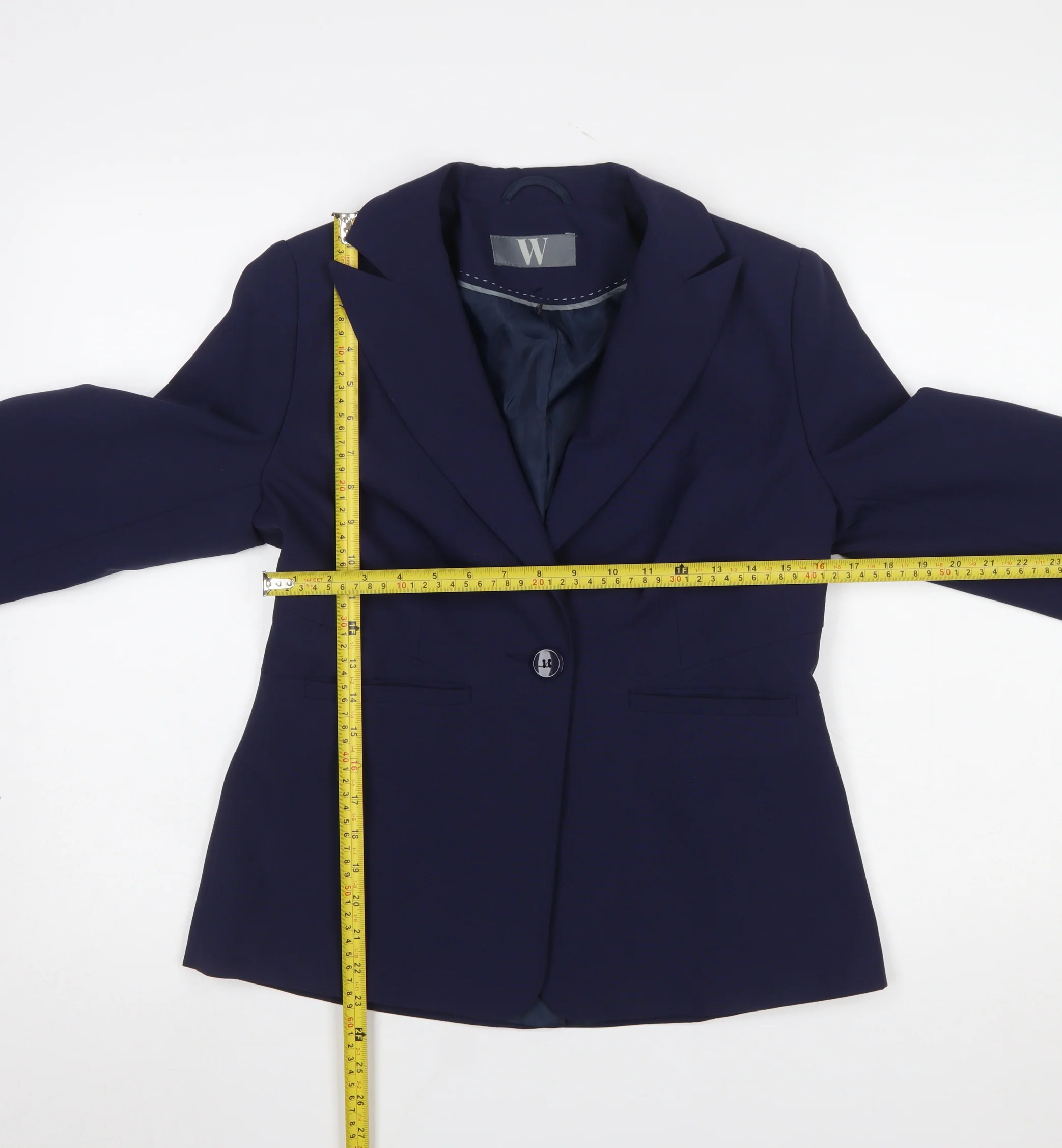 BHS Women French Blue Size 12 Polyester Single-Breasted Blazer - Image 2