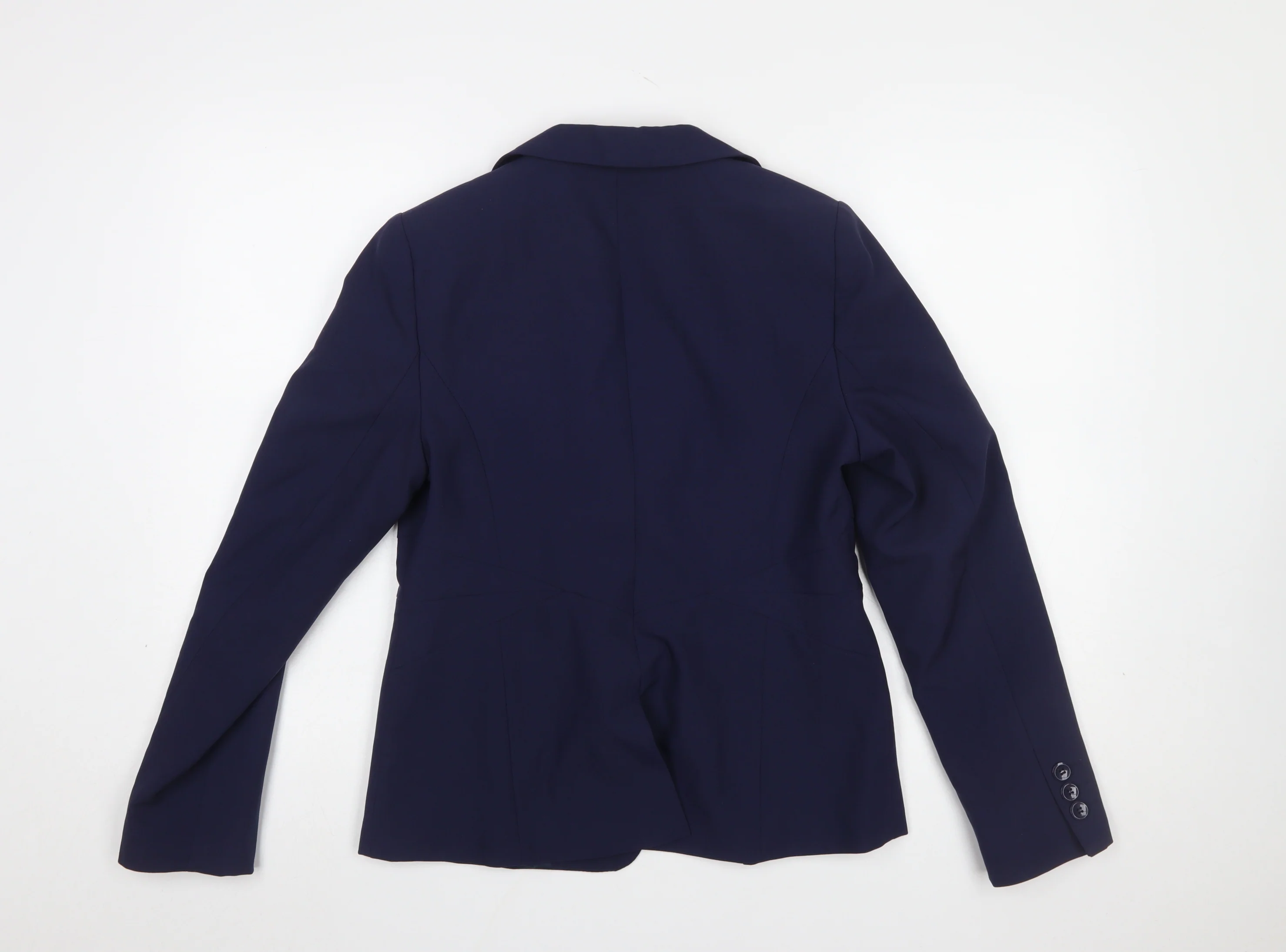 BHS Women French Blue Size 12 Polyester Single-Breasted Blazer - Image 3