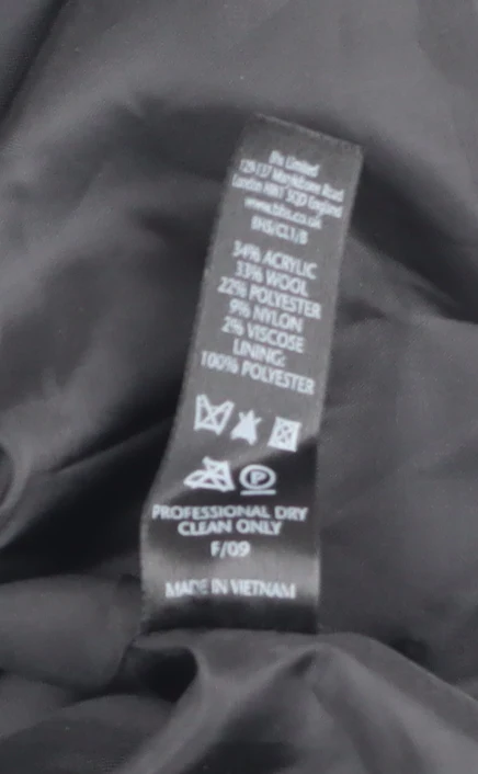 BHS Women’s Grey Wool Blend Button Up Mid-Length Overcoat Size 18 - Image 5