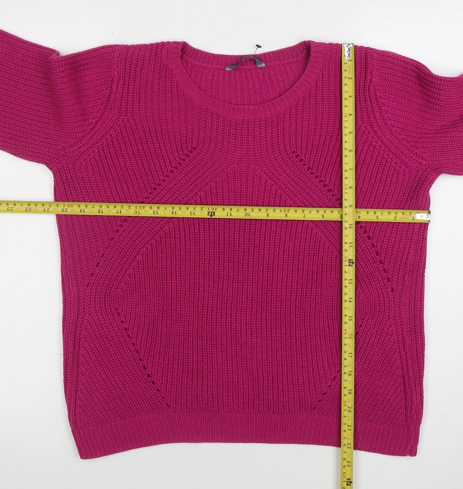 BHS Women’s Pink Chunky Knit Acrylic Cotton Jumper Size 14 - Image 2
