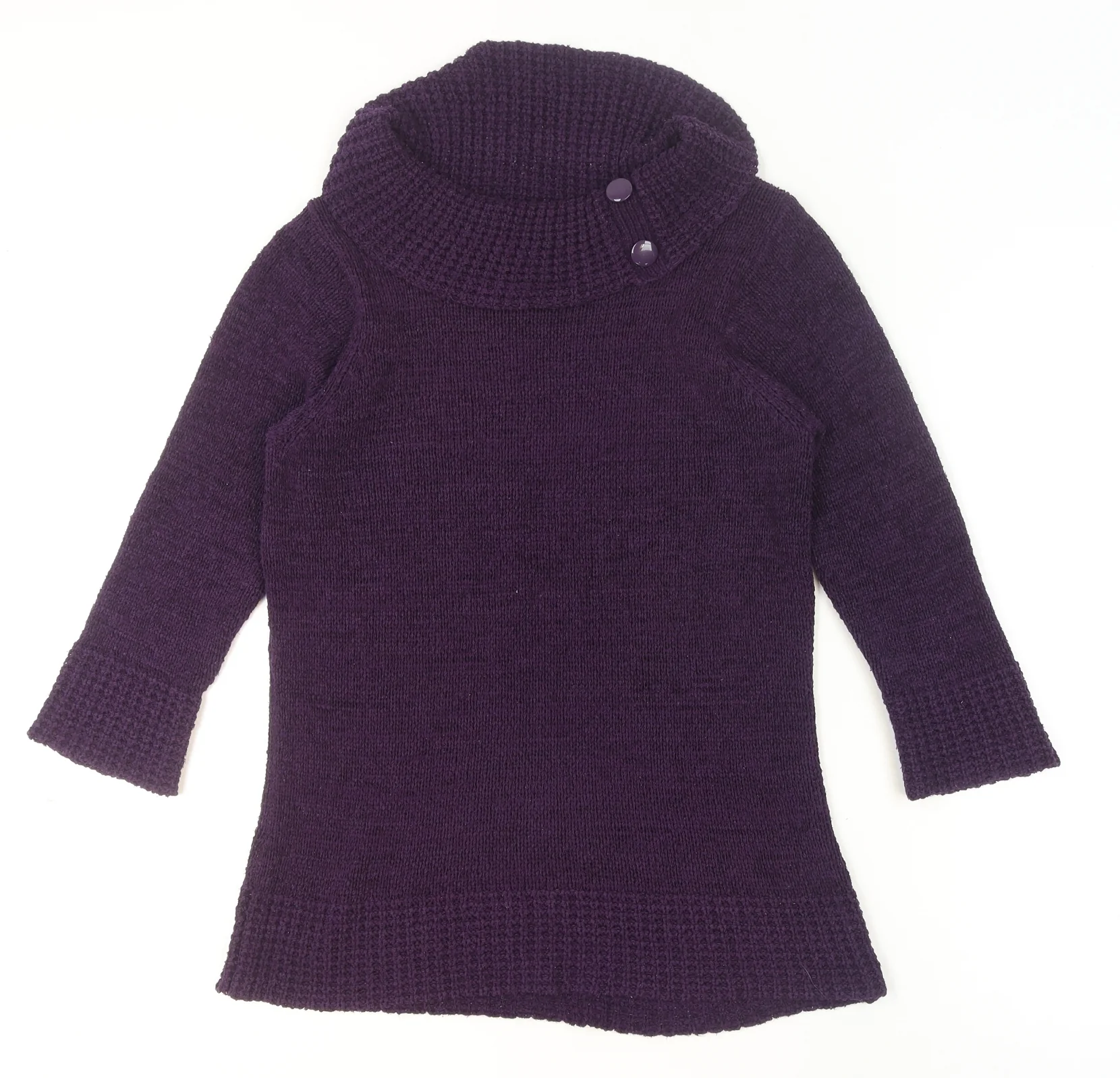 BHS Women’s Purple Cowl Neck Long Sleeve Tunic Jumper Size 12