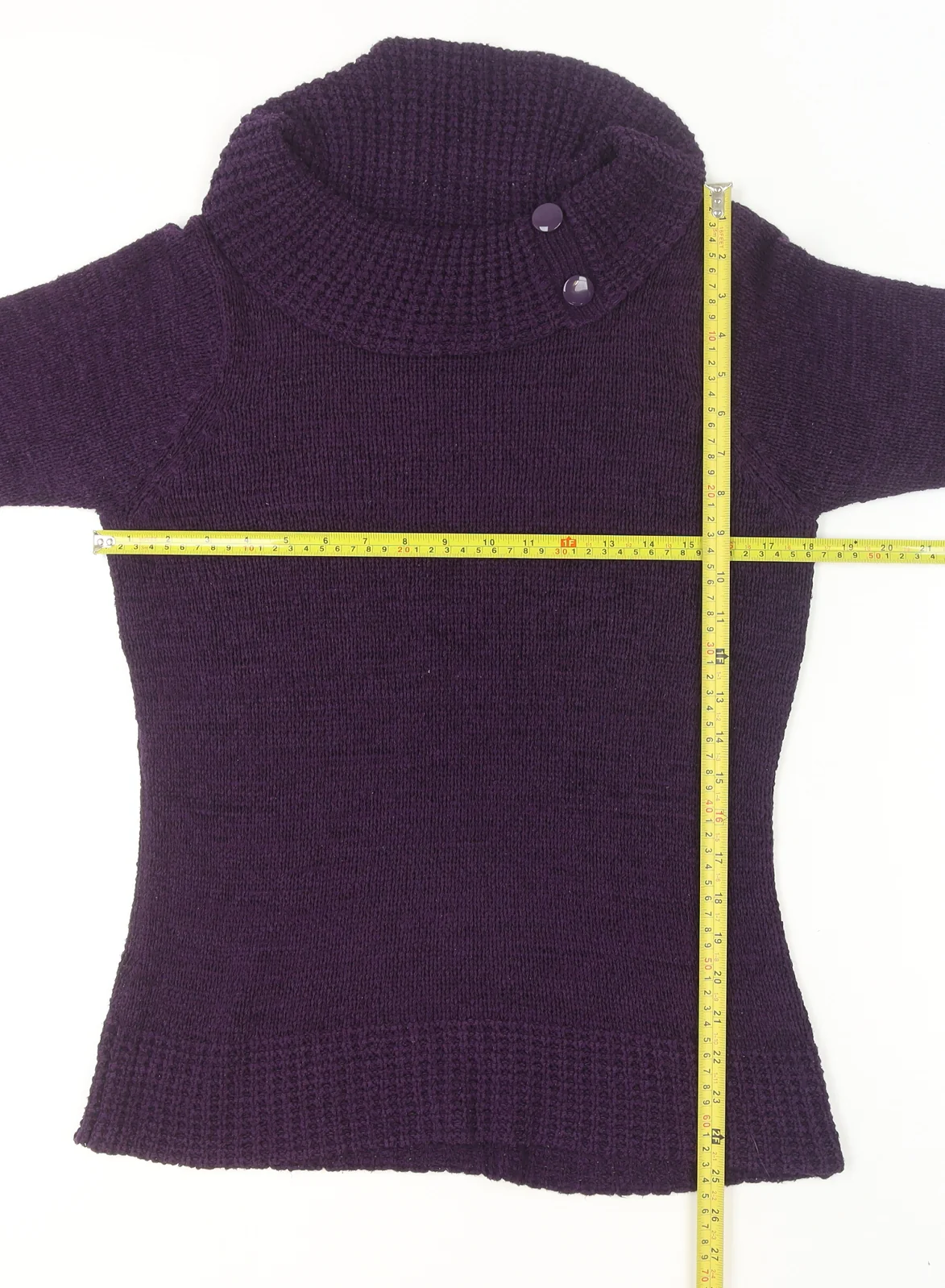 BHS Women’s Purple Cowl Neck Long Sleeve Tunic Jumper Size 12 - Image 2