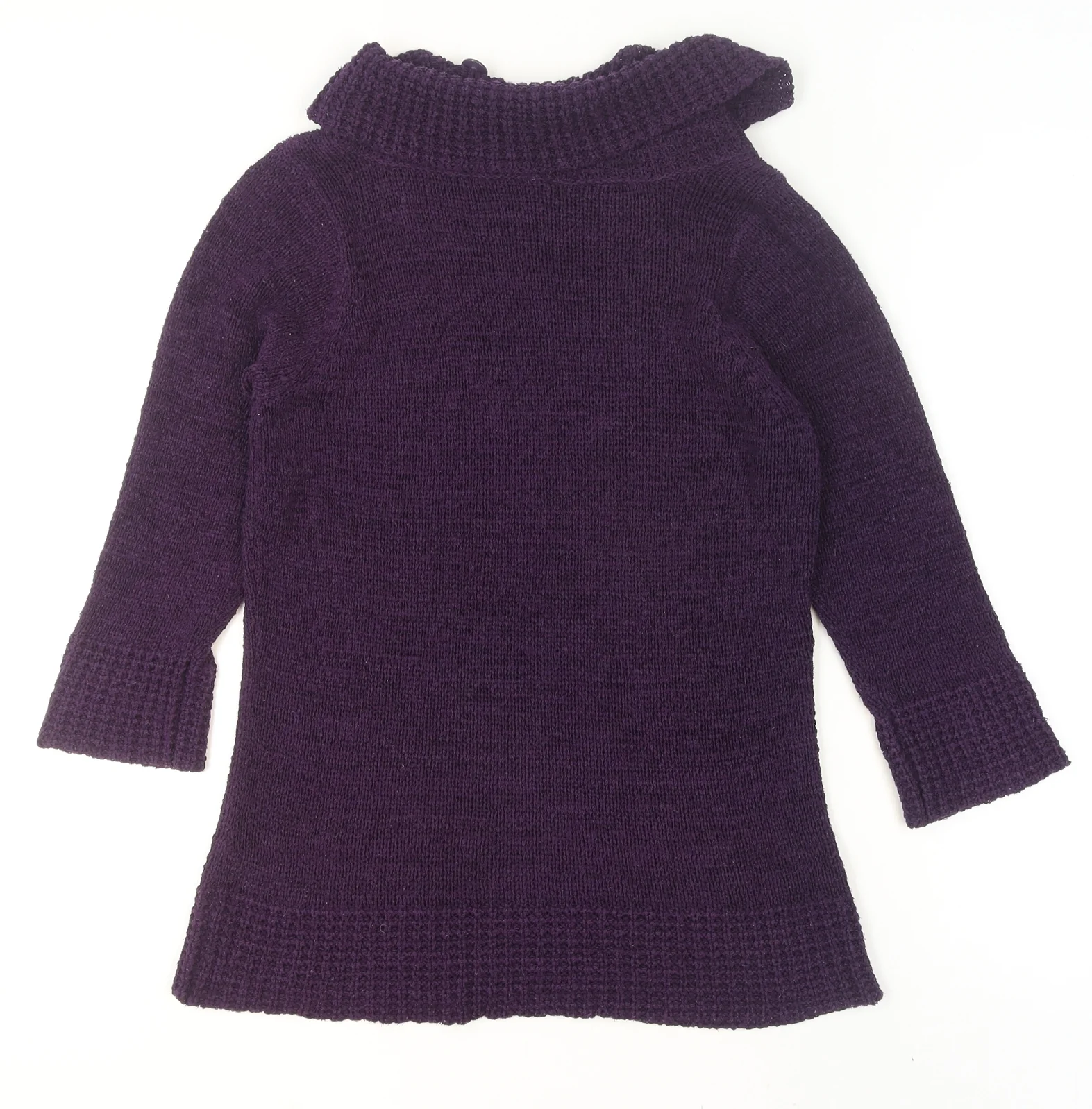 BHS Women’s Purple Cowl Neck Long Sleeve Tunic Jumper Size 12 - Image 3