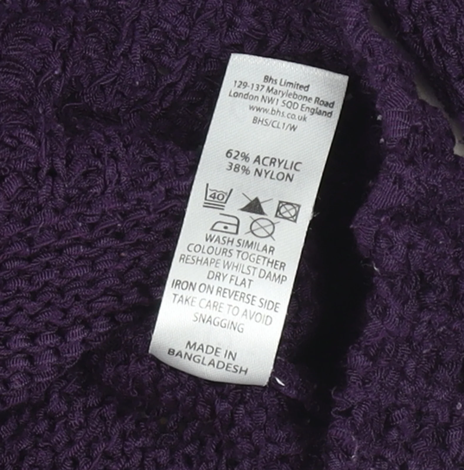 BHS Women’s Purple Cowl Neck Long Sleeve Tunic Jumper Size 12 - Image 5