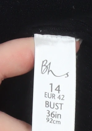 BHS Womens Black Acrylic V-Neck Long Sleeve Cardigan Size 14 - Image 5