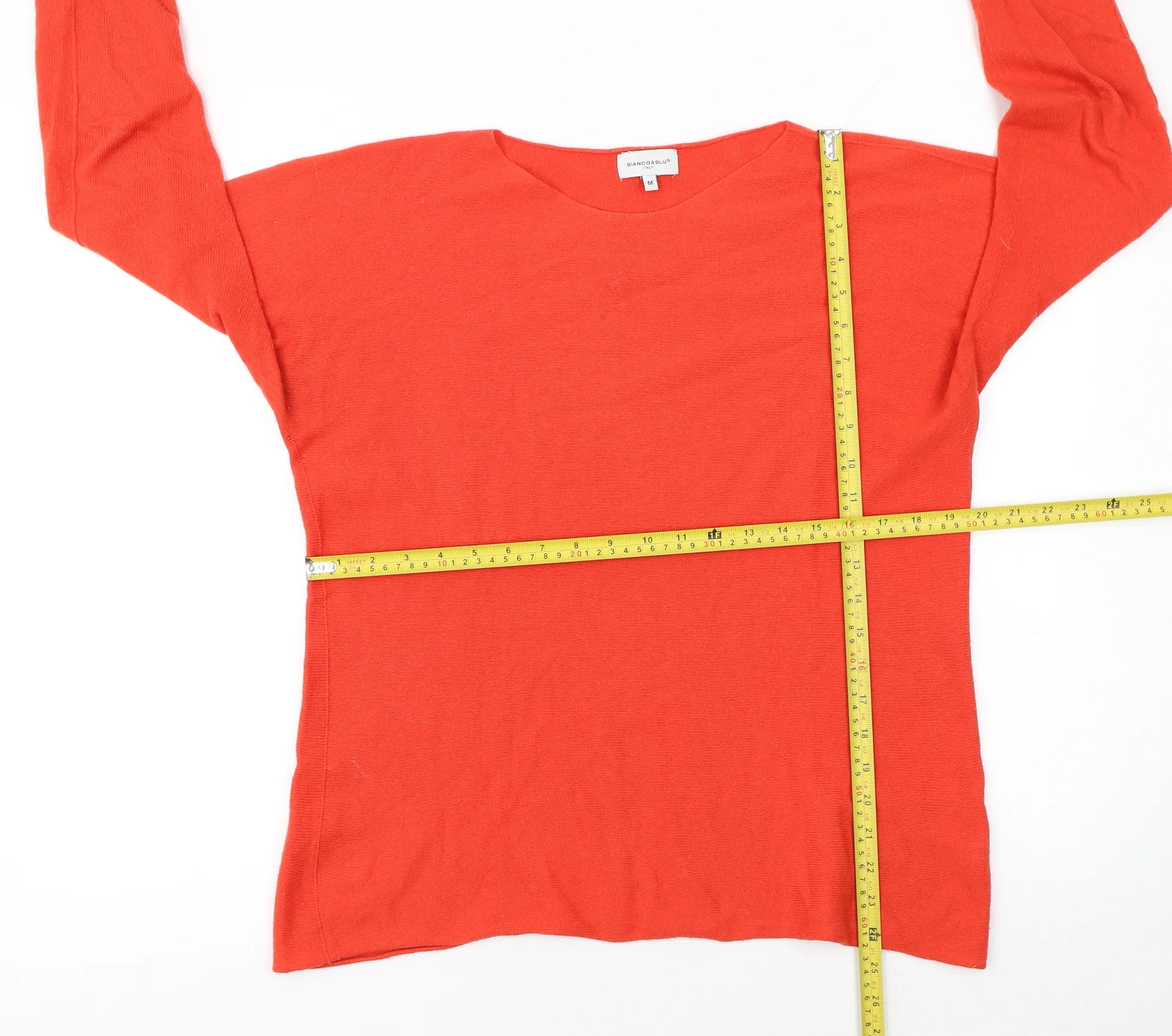 Bianco & Blu Women Red Wool Cashmere Blend Pullover Jumper M - Image 2