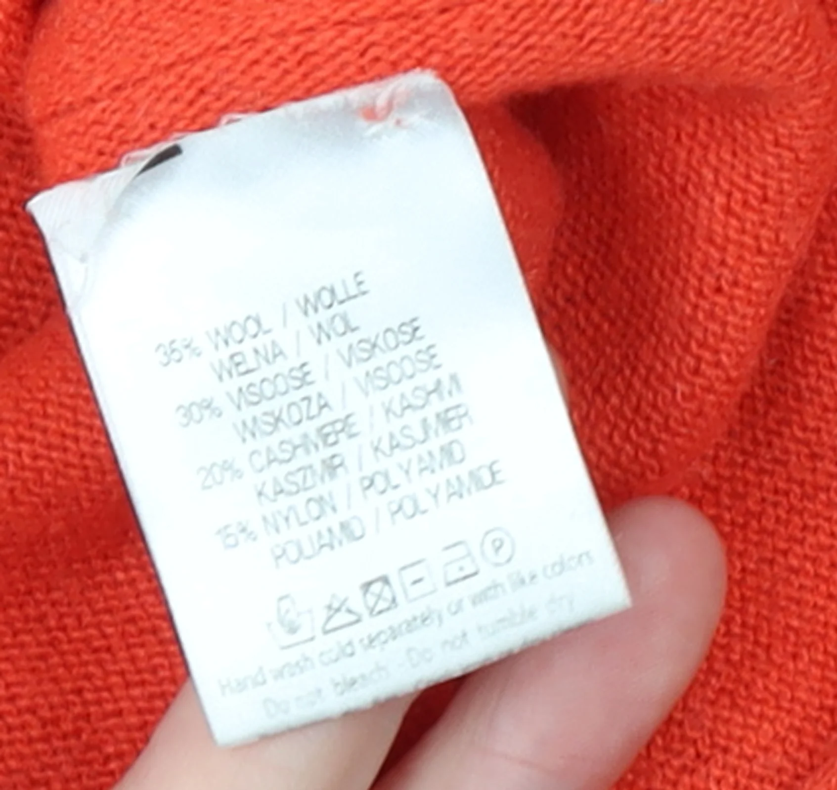 Bianco & Blu Women Red Wool Cashmere Blend Pullover Jumper M - Image 5