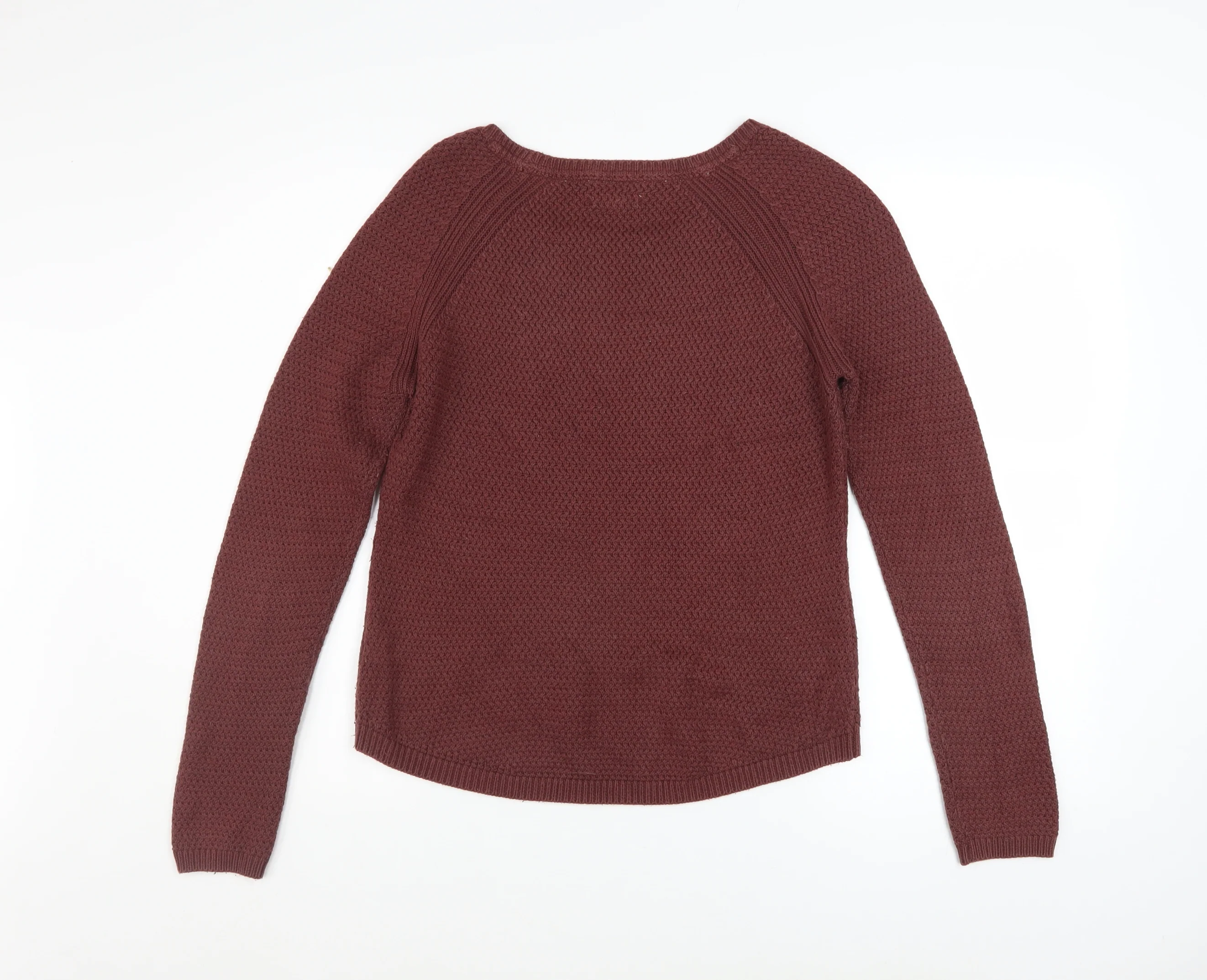 Billabong Womens Red Knit Pullover Jumper Size S Long Sleeve Crew Neck - Image 3