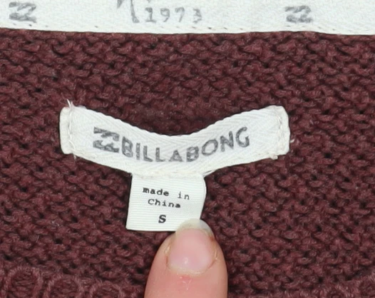 Billabong Womens Red Knit Pullover Jumper Size S Long Sleeve Crew Neck - Image 4