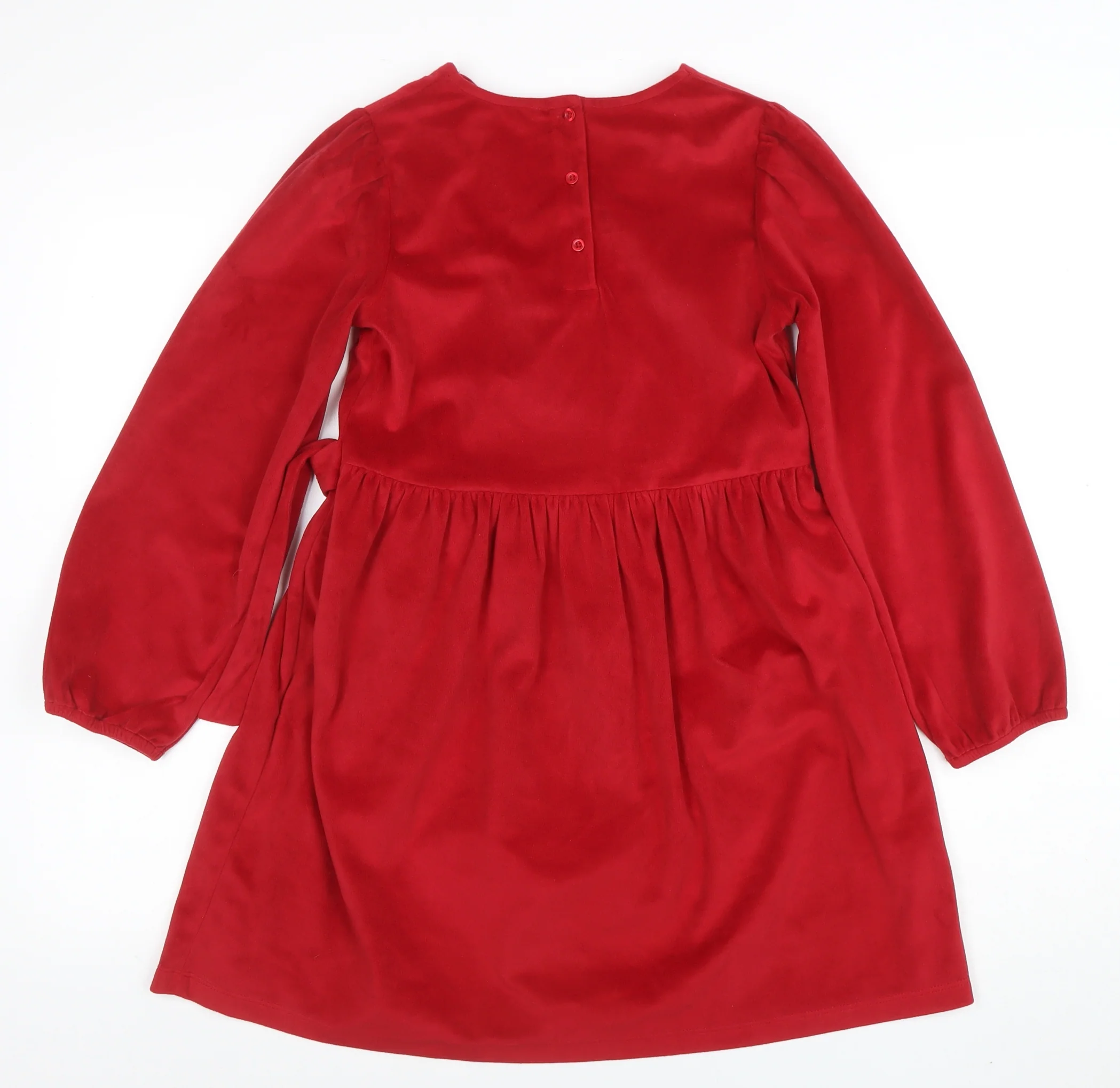 Billie Faiers Girls Red Velvet Belted Fit & Flare Dress 9-10 Years - Image 3