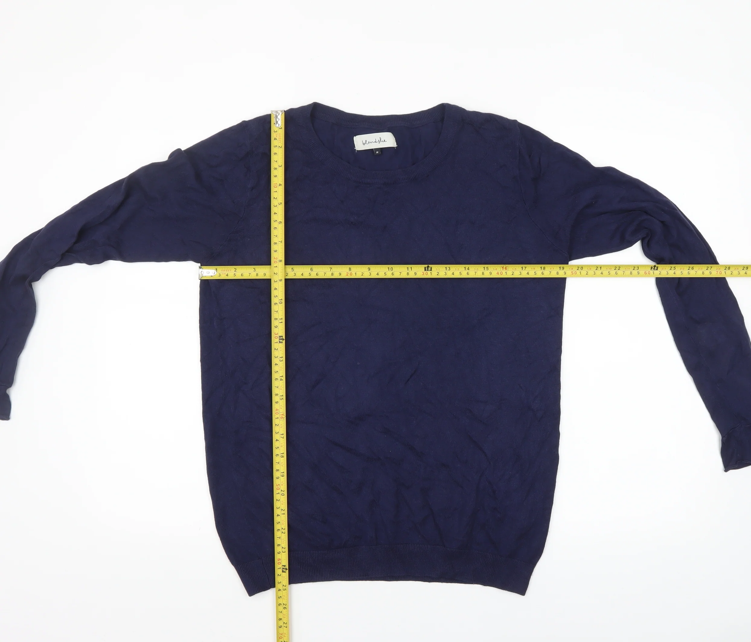 blendshe Women's Blue Pullover Jumper M Long Sleeve Crew Neck Knit - Image 2