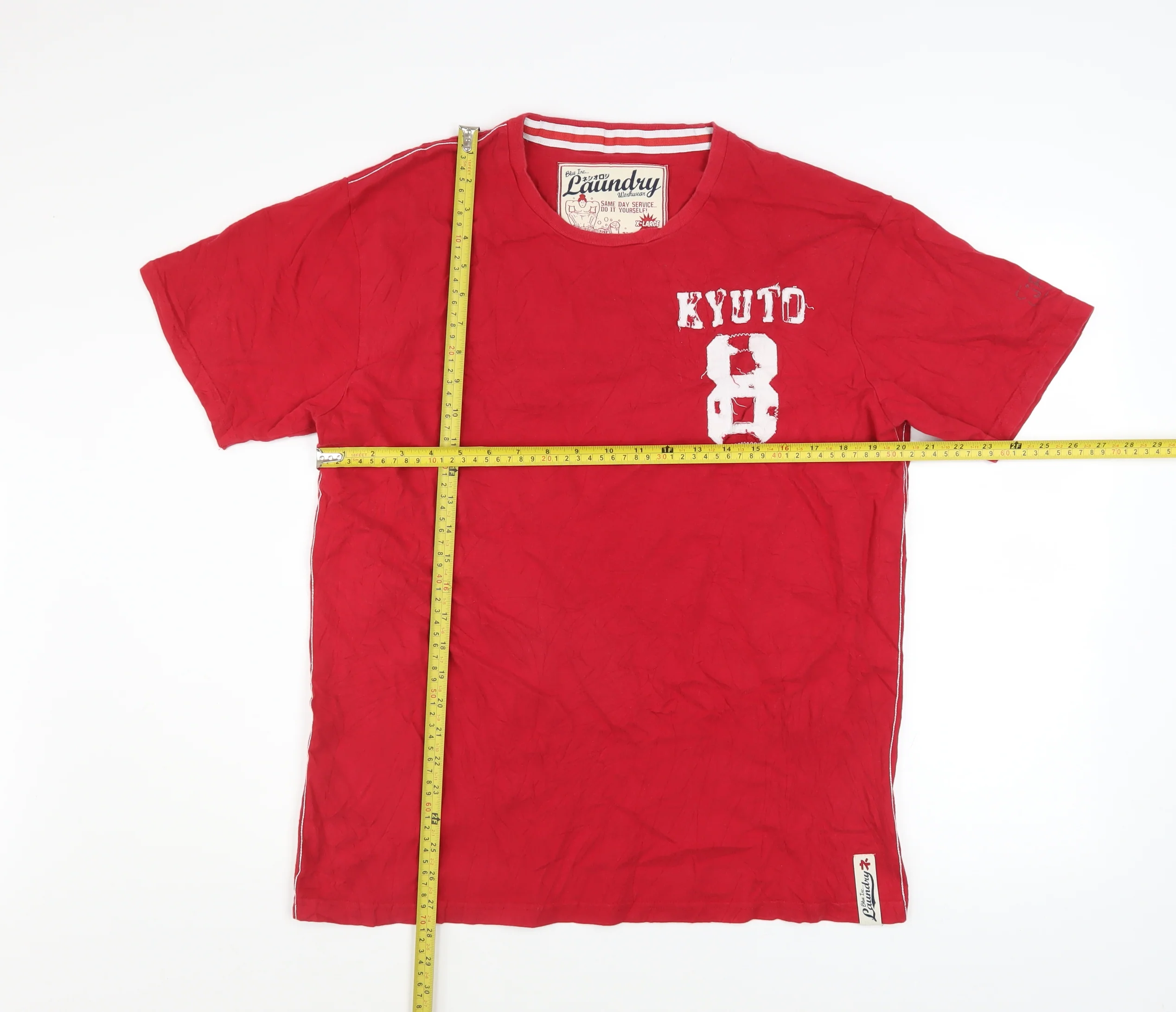 Blue Inc Men’s Red Kyoto 8 Graphic Cotton T-Shirt XL - Image 2