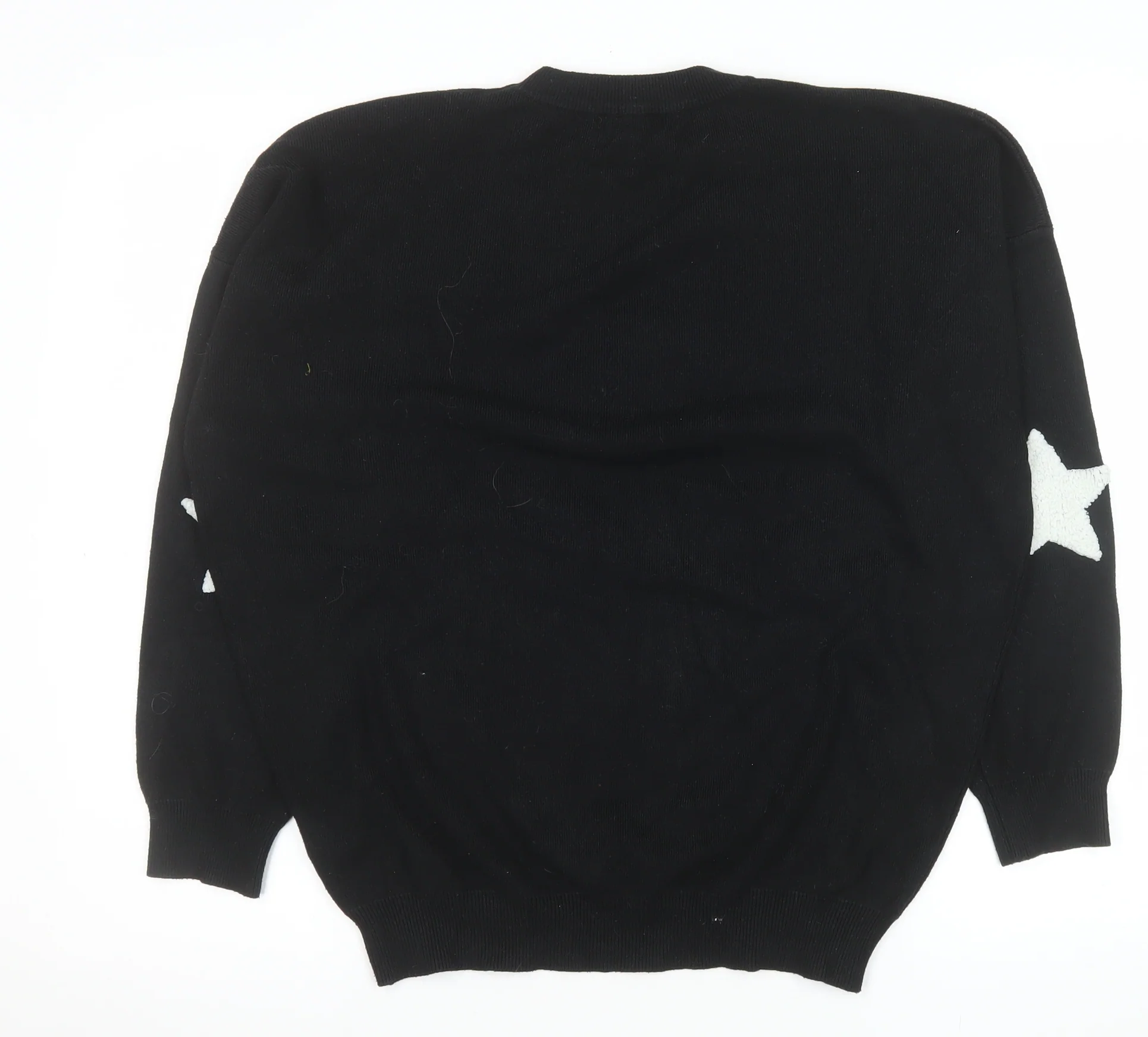 Blue Vanilla Women's Black Star Knit Pullover Jumper M - Image 3