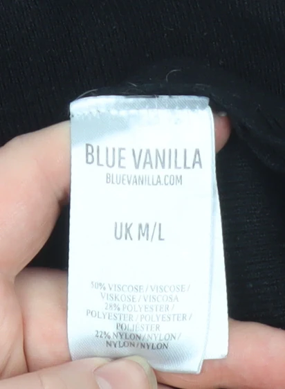 Blue Vanilla Women's Black Star Knit Pullover Jumper M - Image 4