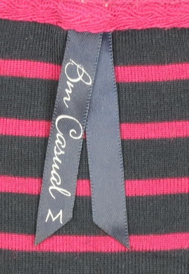 Bm Casual Women's Navy & Pink Striped 3/4 Sleeve Henley T-Shirt Size M - Image 4