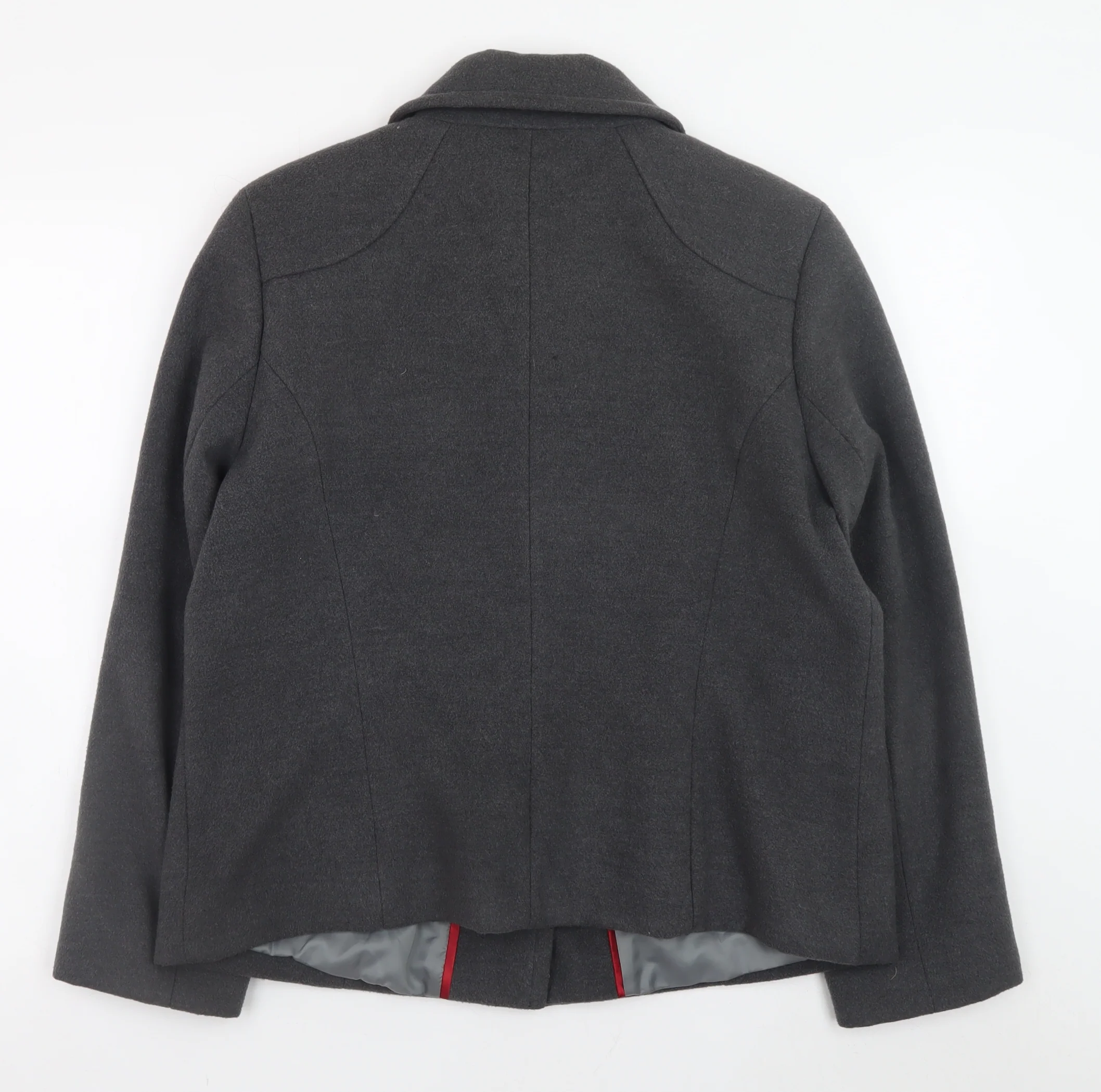 Bm Women’s Grey Button-Up Short Jacket Size 14 Polyester Blend - Image 3