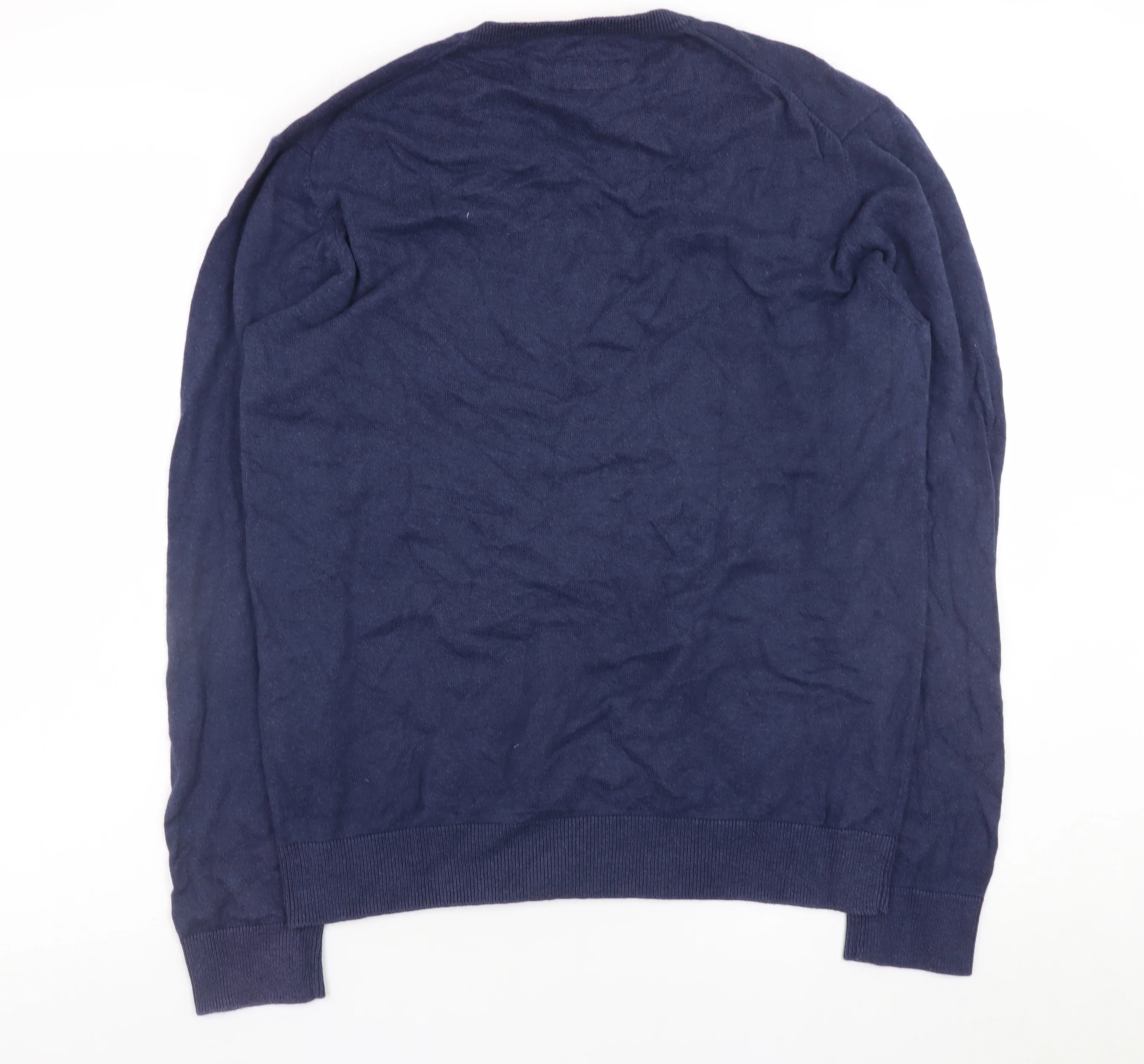 Boden Men’s Blue V-Neck Cotton Cashmere Jumper Size M - Image 3