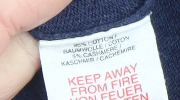 Boden Men’s Blue V-Neck Cotton Cashmere Jumper Size M - Image 5
