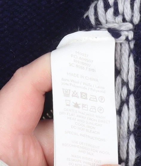 Boden Men's Blue Wool Fair Isle 1/4 Zip Sweater Size L - Image 5