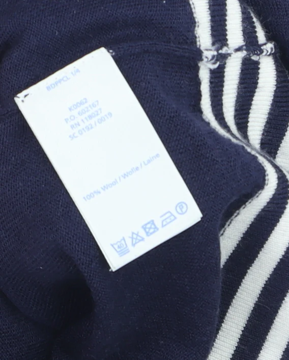 Boden Women Blue Wool Knit Long Sleeve Striped Flared Cuff Jumper UK 10 - Image 4