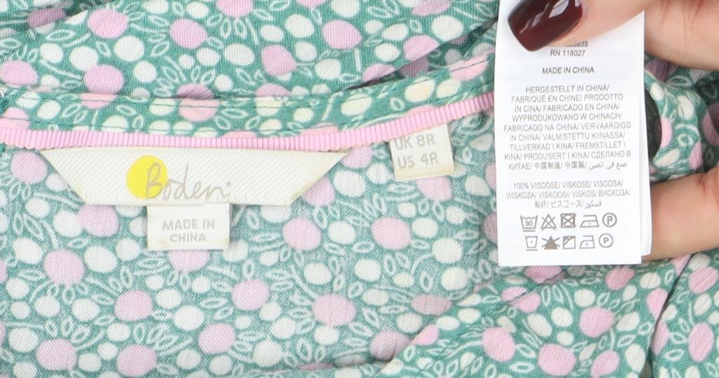 Boden Women Green Floral A-Line Midi Dress Size 8 Viscose 3/4 Sleeve - Image 4