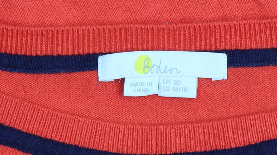 Boden Women Red Jumper Dress Size 20 Knit Cotton Wool Long Sleeve - Image 5